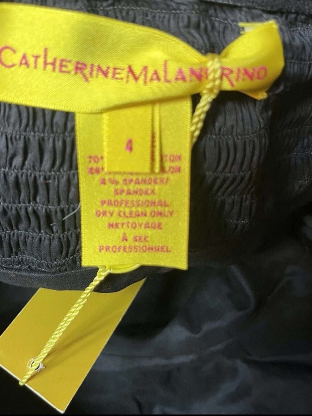 Catherine Malandrino Origami Pleated Strapless Dress Black Size 4 NWT - Picture 7 of 10